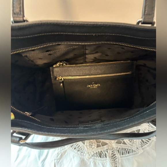 Kate Spade Black Leather Tote and Pouch - Picture 2 of 9